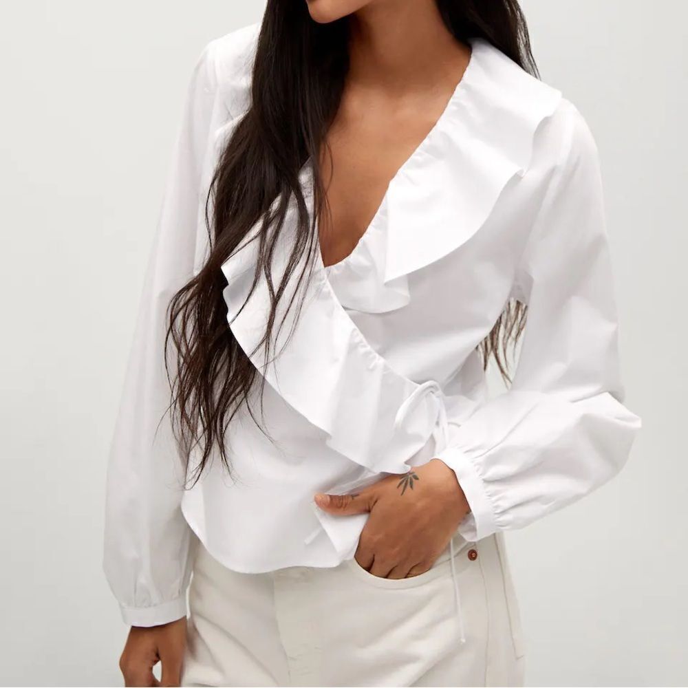 Mango Wrap Blouse New - Picture 6 of 6